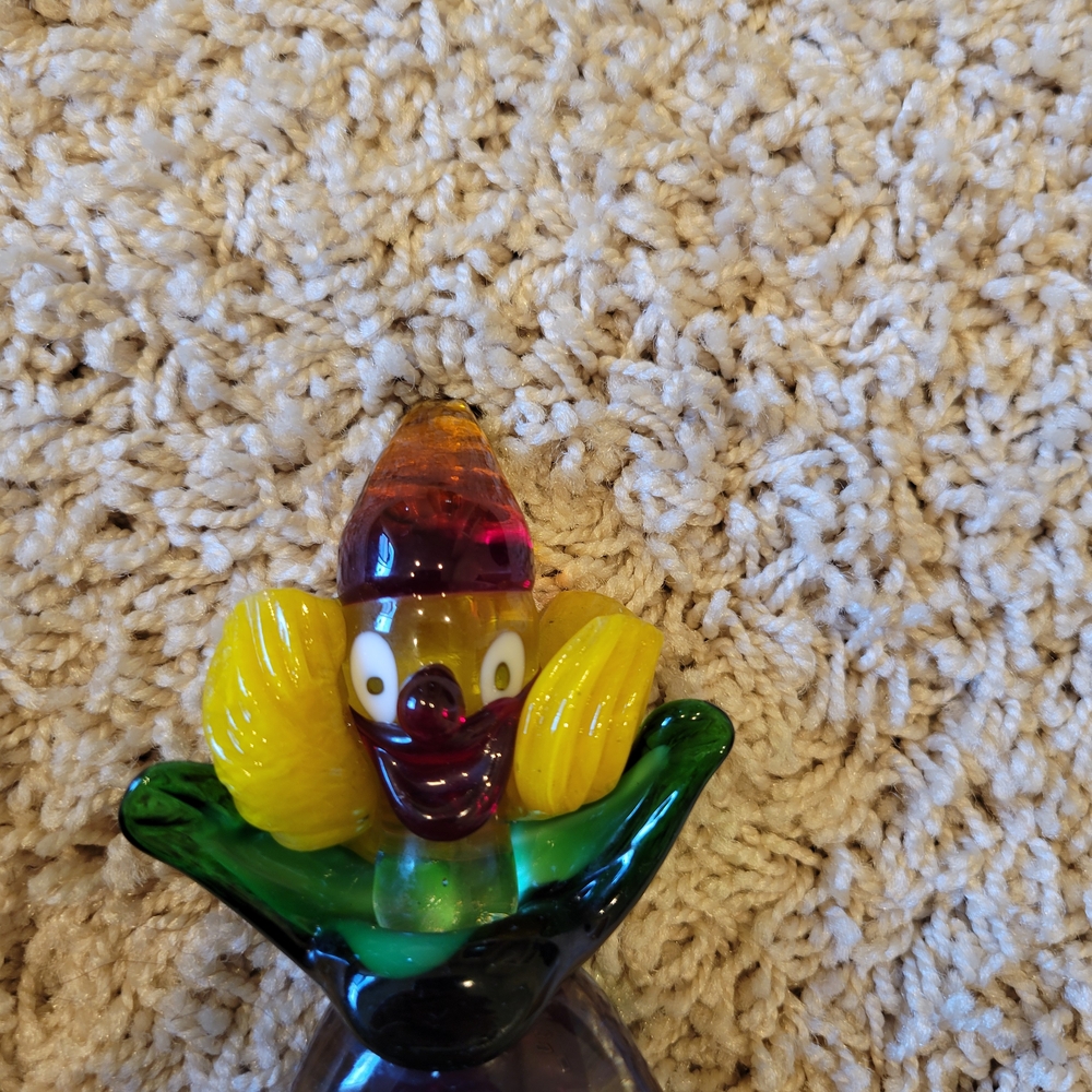 2 Murano Hand Blown Glass Clowns by Fratelli Pitau, Murano Italy - 9" In Tall - Picture 10 of 16